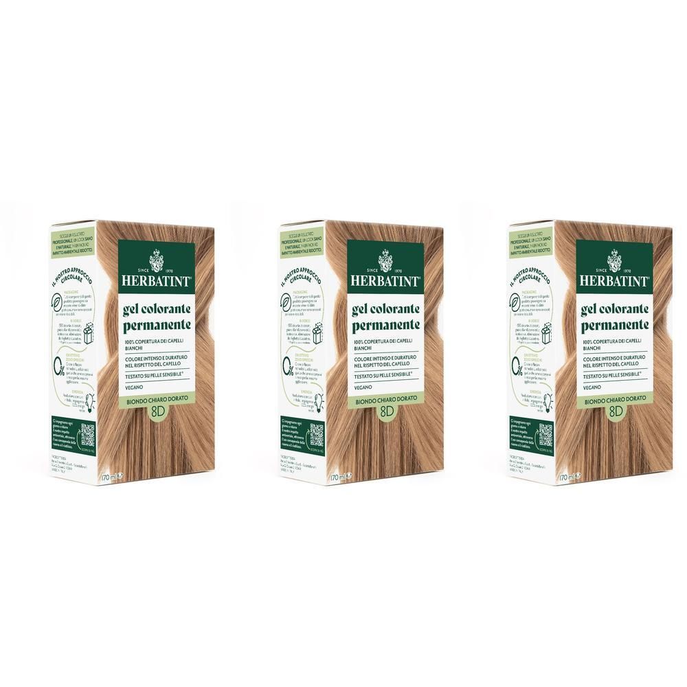 Herbatint Gel Colorante Permanente 8D Biondo Chiaro Dorato