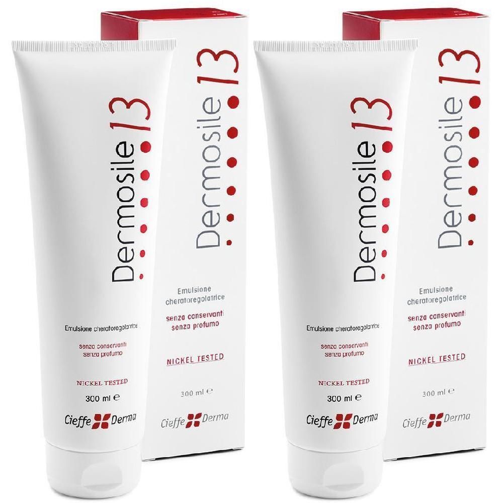 Due tubi di Dermosile 13 Emulsione Corpo, 300 ml, con scatole. Nickel testato.