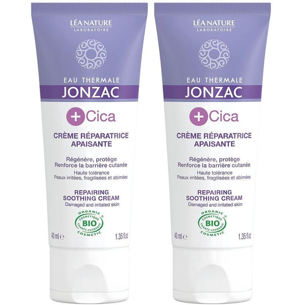 Due tubi di Crema Riparatrice Lenitiva Eau Thermale Jonzac +Cica, 40ml.