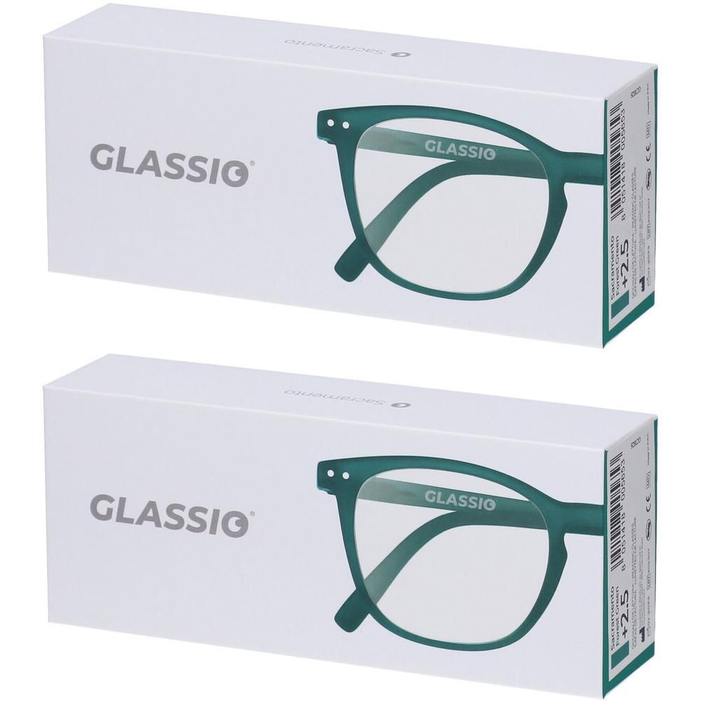 Occhiali da Lettura Glassio Sacramento Colore Verde Foresta Gradazione +2,5