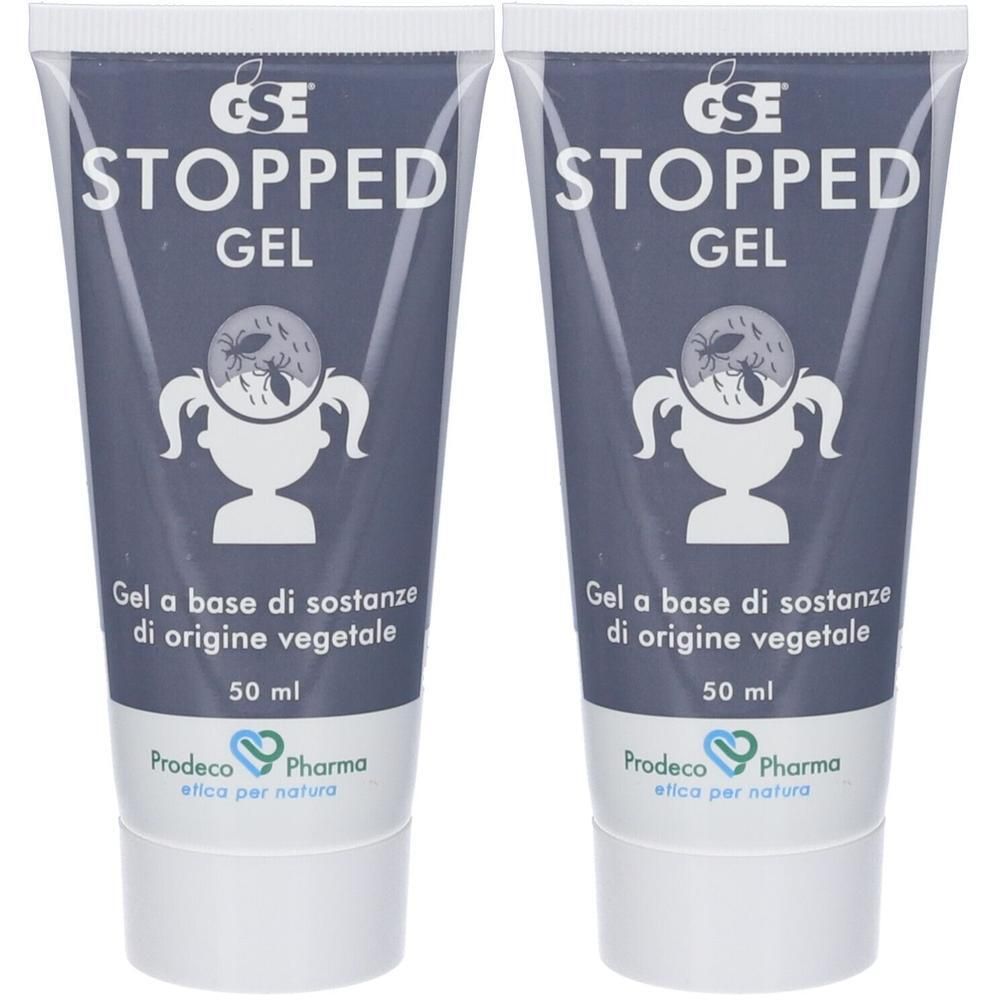 Due tubi di "STOPPED GEL" da 50 ml ciascuno. Gel a base di sostanze vegetali.