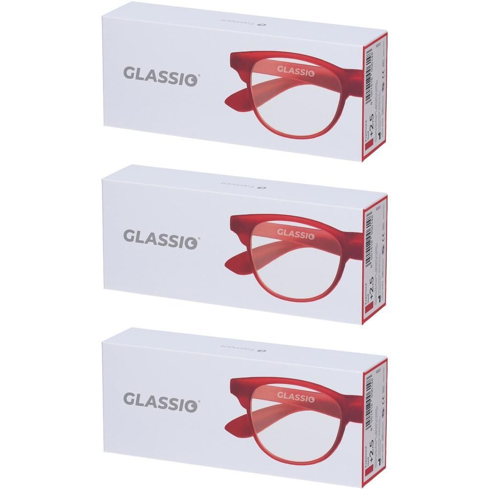 Occhiali da Lettura Glassio Fremont Colore Rosso Gradazione +2,5