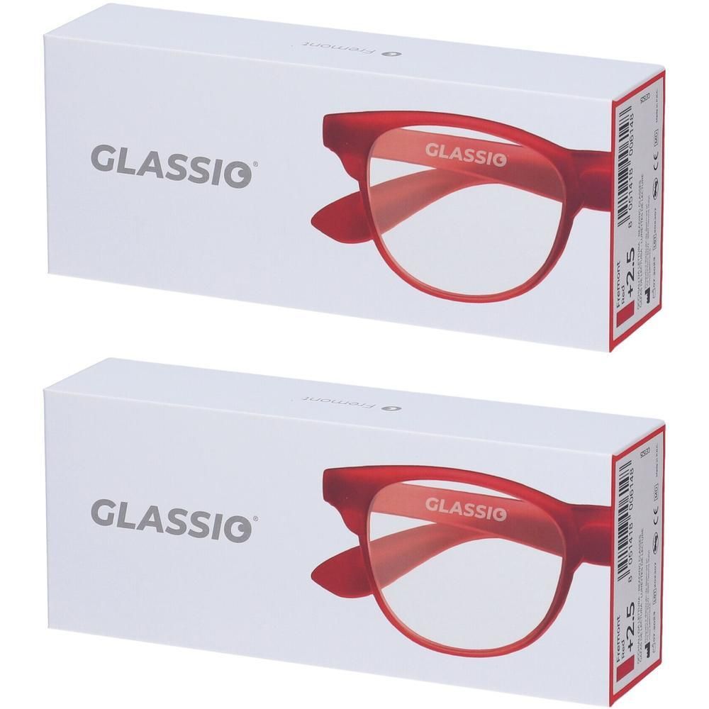 Occhiali da Lettura Glassio Fremont Colore Rosso Gradazione +2,5