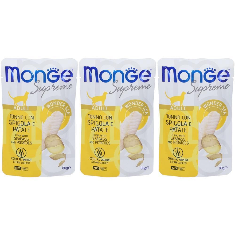 Monge Supreme Adult Tonno Con Spigola E Patate Gatti