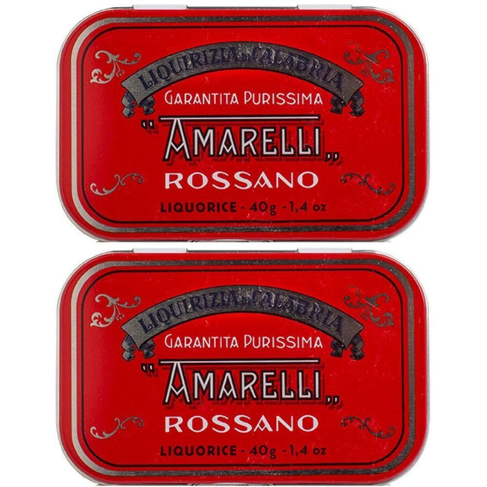 Due scatole rosse "Amarelli Rossano" liquirizia, 40g.