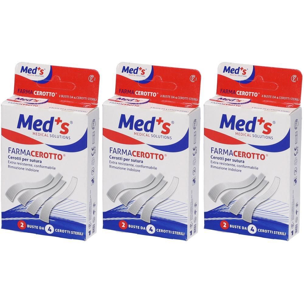 Cerotto Meds Per Sutura 4X76 Mm 8 Pezzi