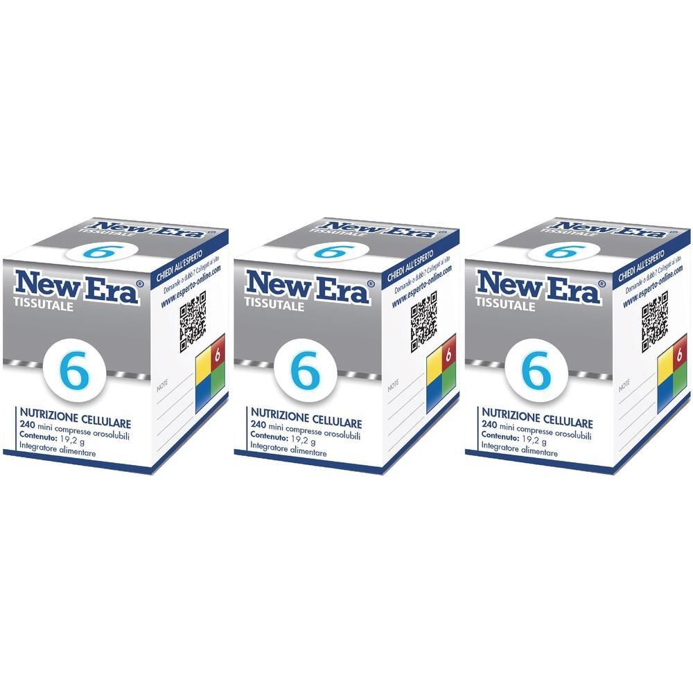 Tre confezioni di New Era Tissutale 6, integratore alimentare, 240 compresse.