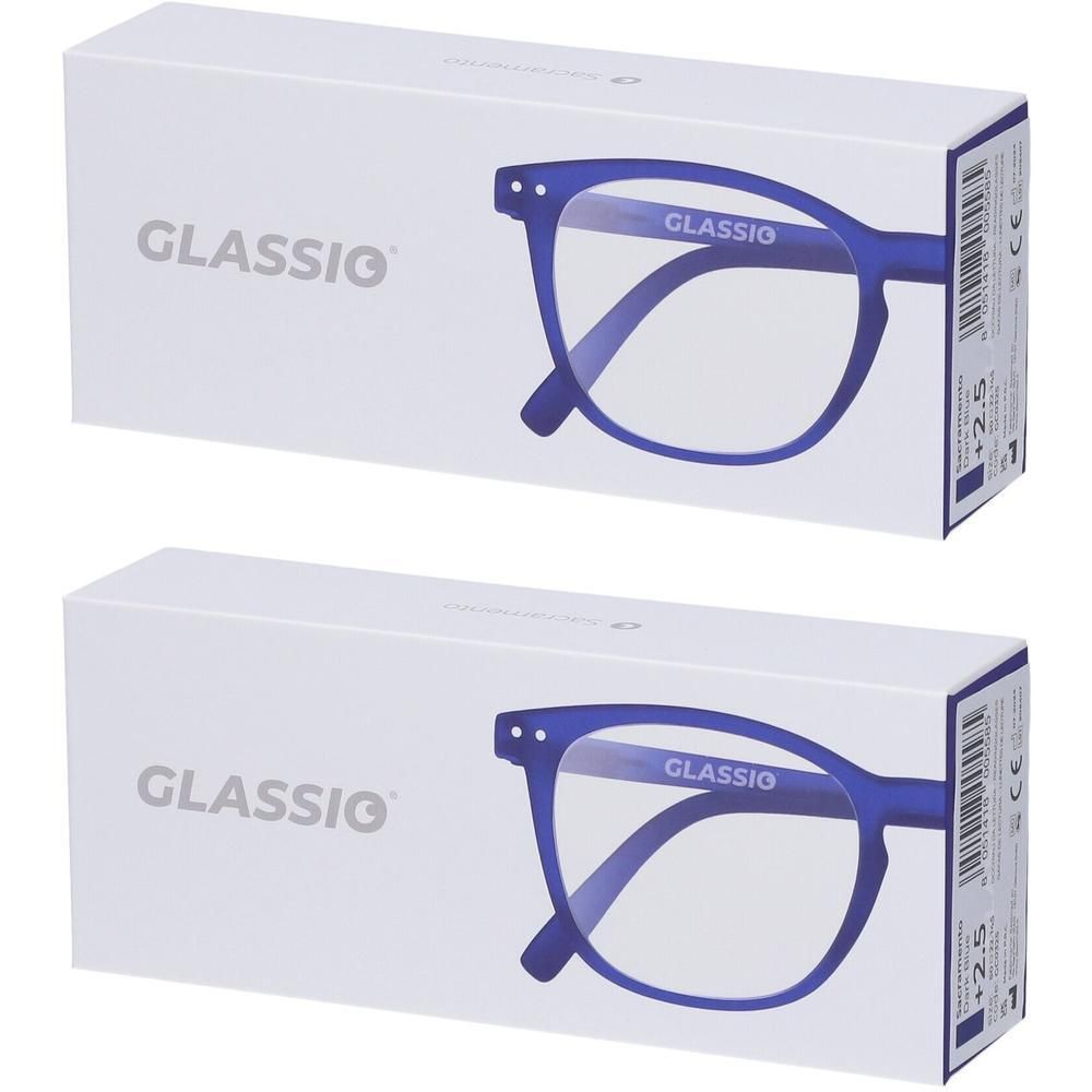 Occhiali da Lettura Glassio Sacramento Colore Blu Scuro Gradazione +2,5
