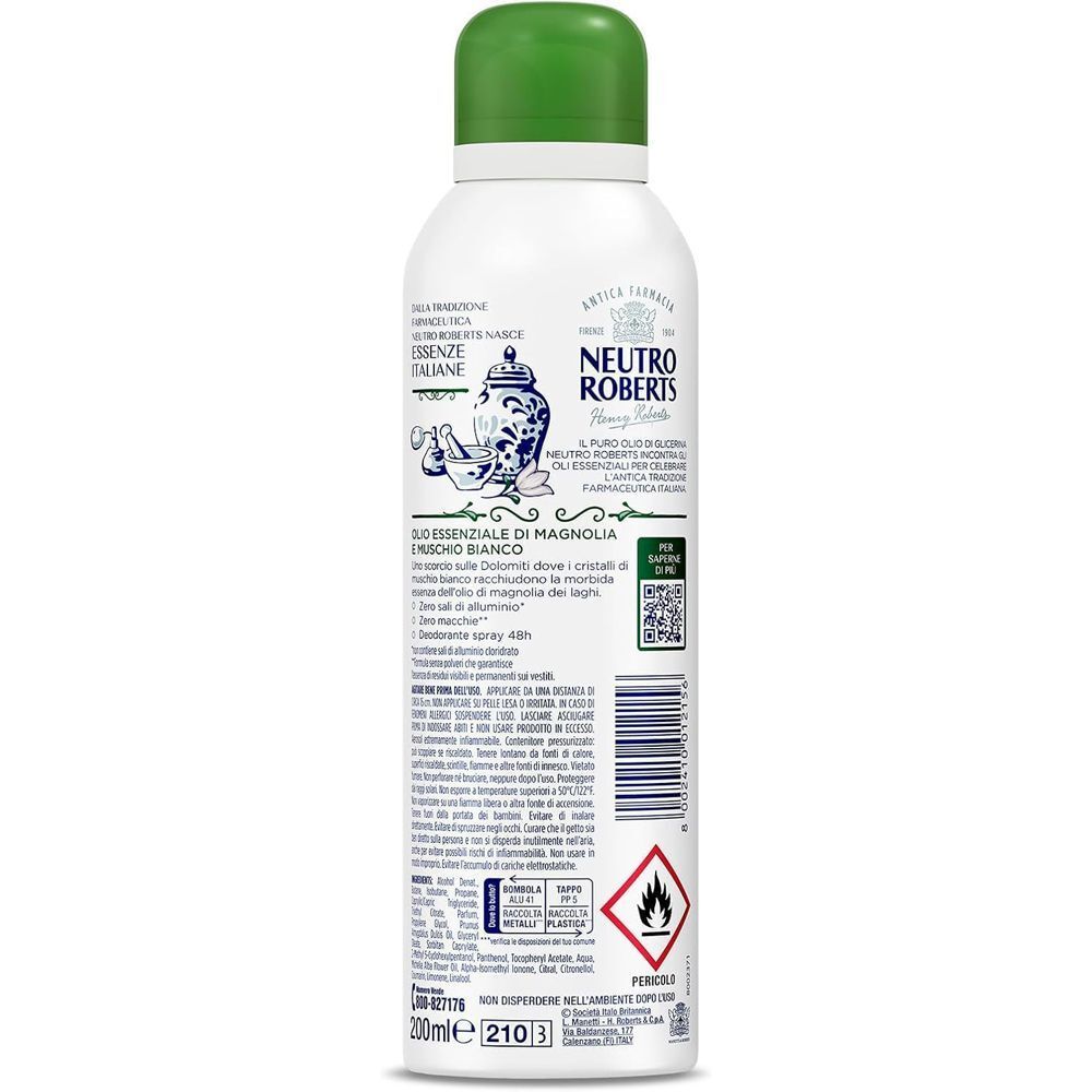 NEUTRO ROBERTS ESSENZE ITALIANE DEODORANTE SPRAY DOLOMITI 200ml