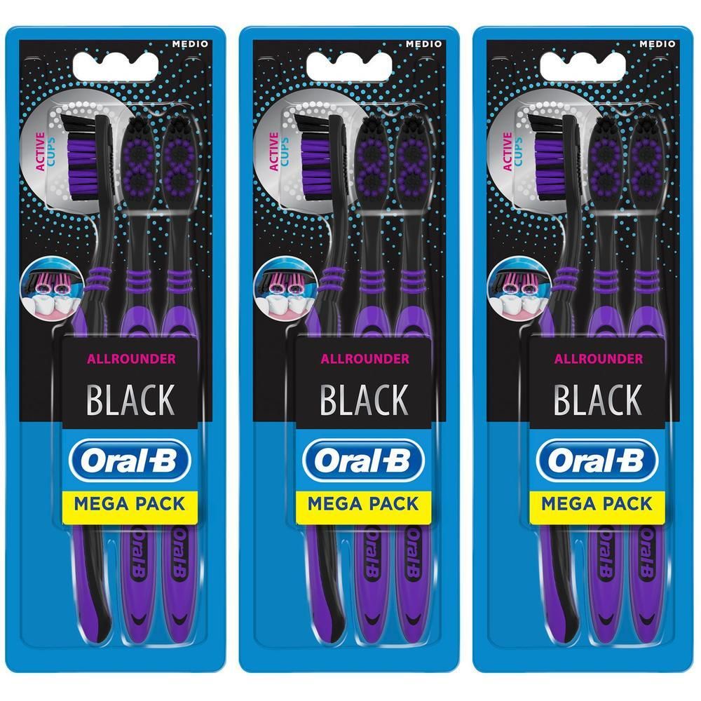 Oralb All Rounder Black Spazzolino Manuale 3 Pezzi