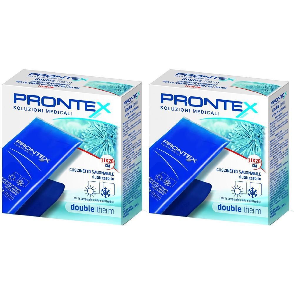 Due confezioni di Prontex Cuscinetto In Gel Riutilizzabile Double Therm, 11x20 cm.