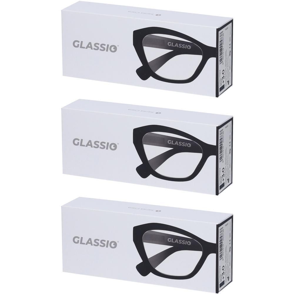 Occhiali da Lettura Glassio Santa Clara Colore Nero Gradazione +3,0