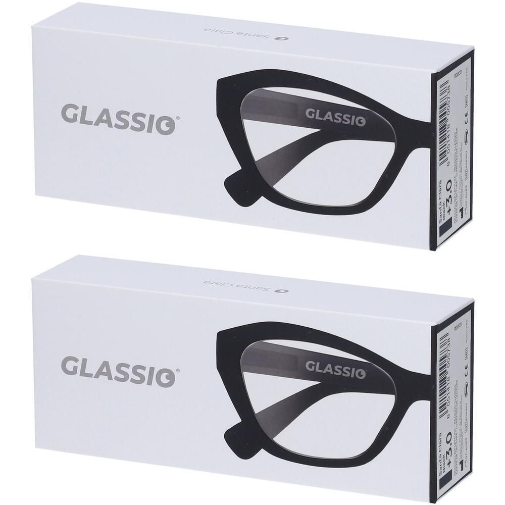 Occhiali da Lettura Glassio Santa Clara Colore Nero Gradazione +3,0