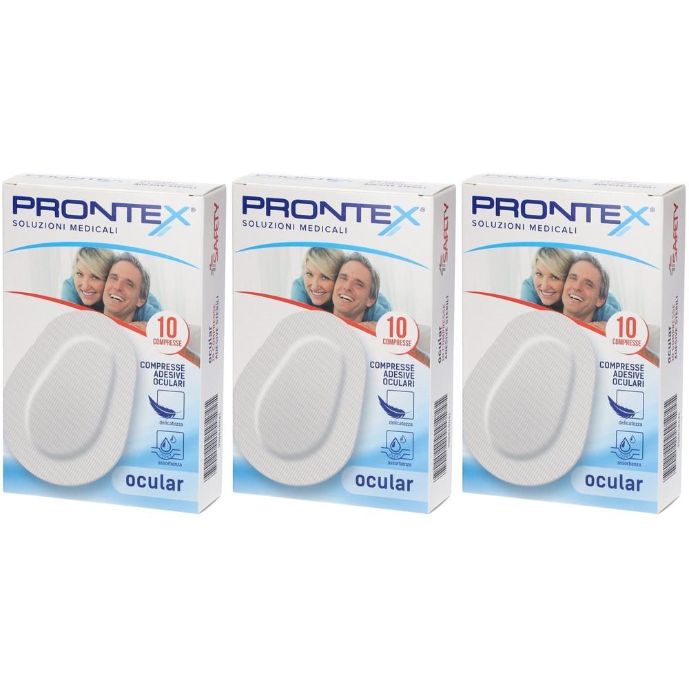 Tre confezioni da 10 compresse oculari adesive Prontex.