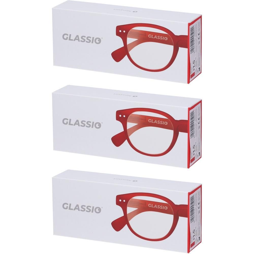 Occhiali da Lettura Glassio Newport Colore Rosso Gradazione +1,5