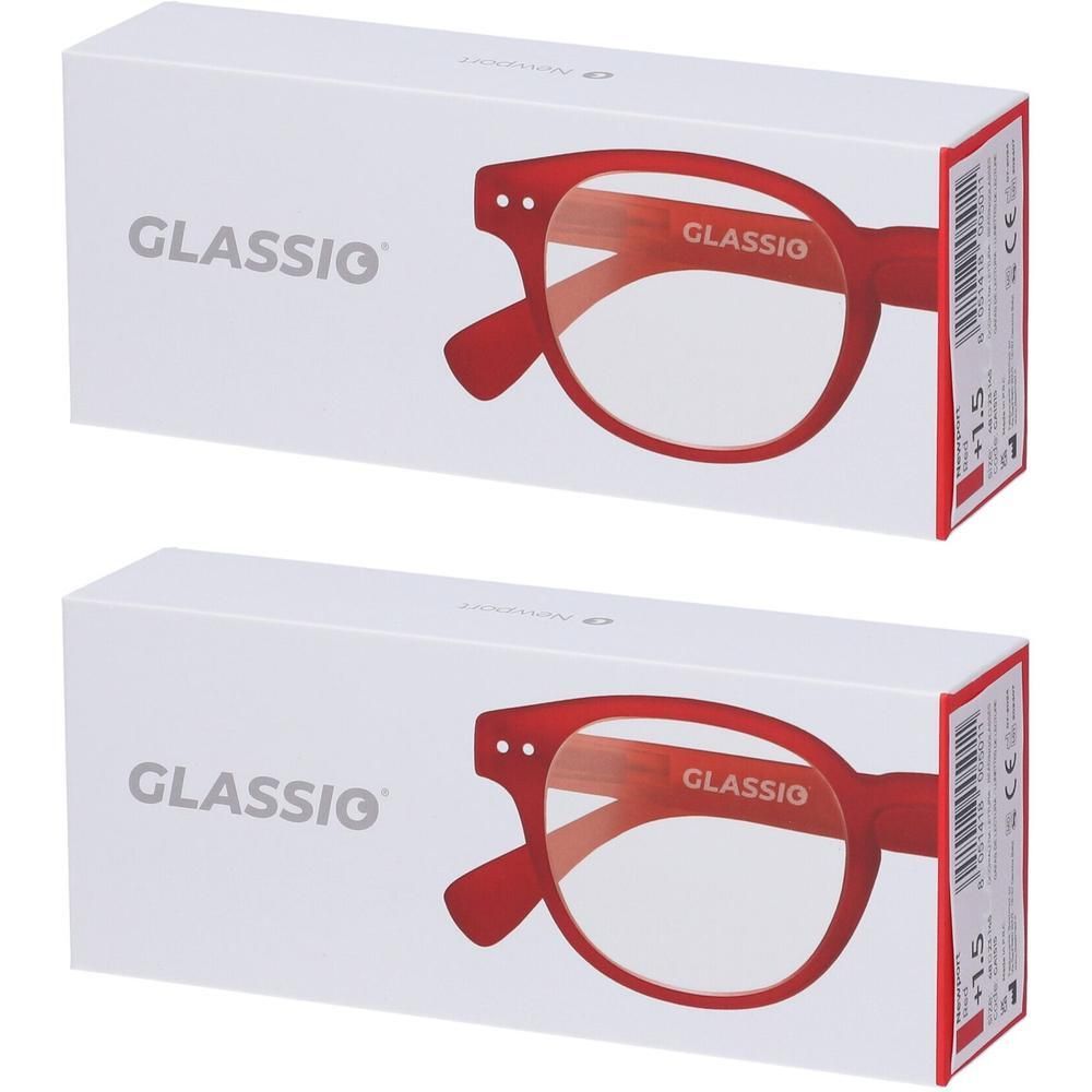 Occhiali da Lettura Glassio Newport Colore Rosso Gradazione +1,5
