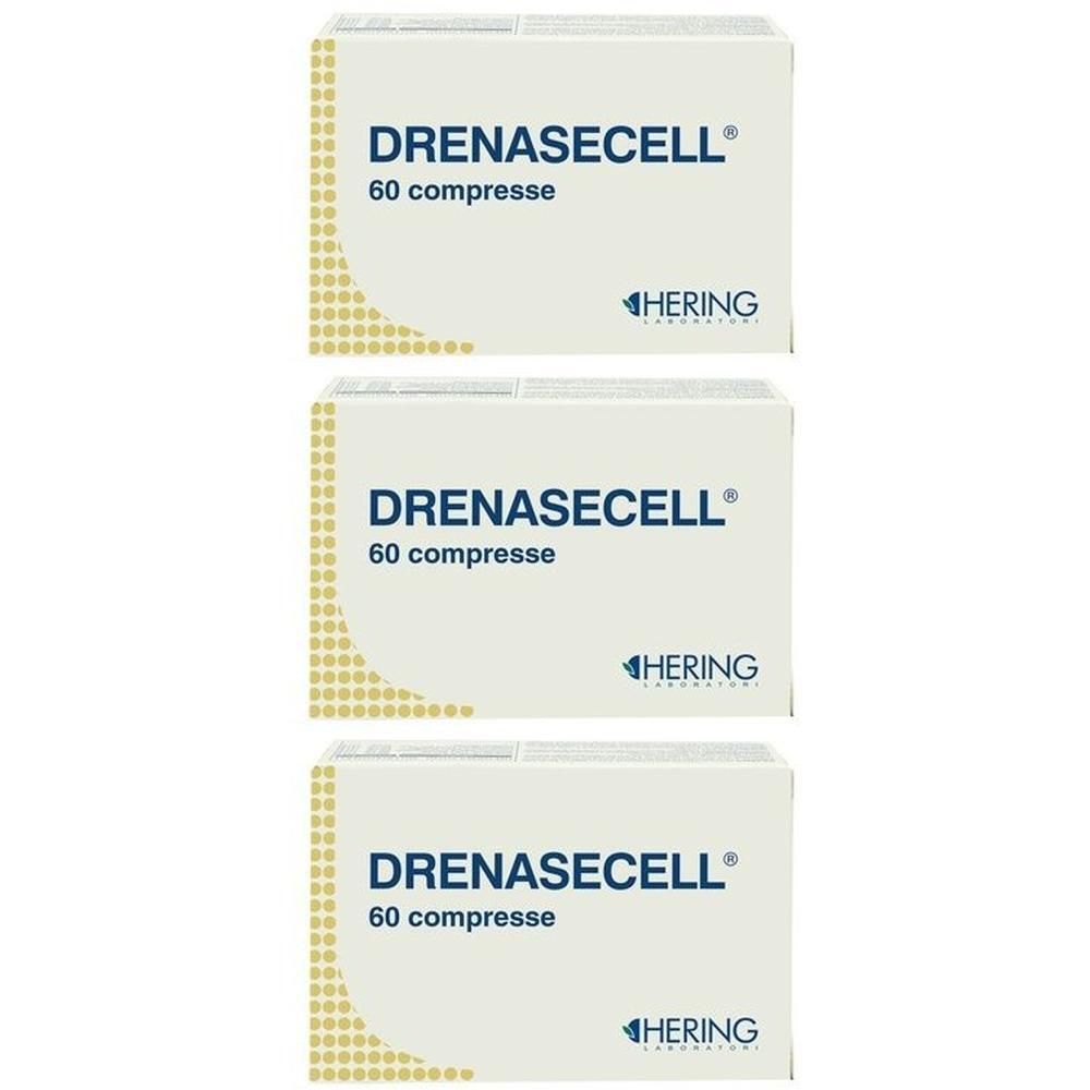 Drenasecell 60 compresse di Hering Laboratoires. Confezione bianca con puntini gialli.