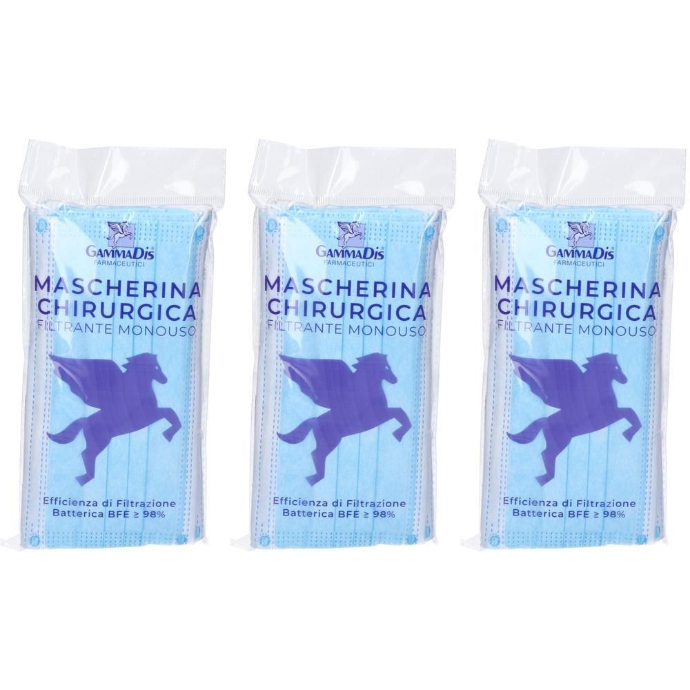 Gammadis Mascherina Chirurgica EN14683 Colore Blu 10 Pezzi