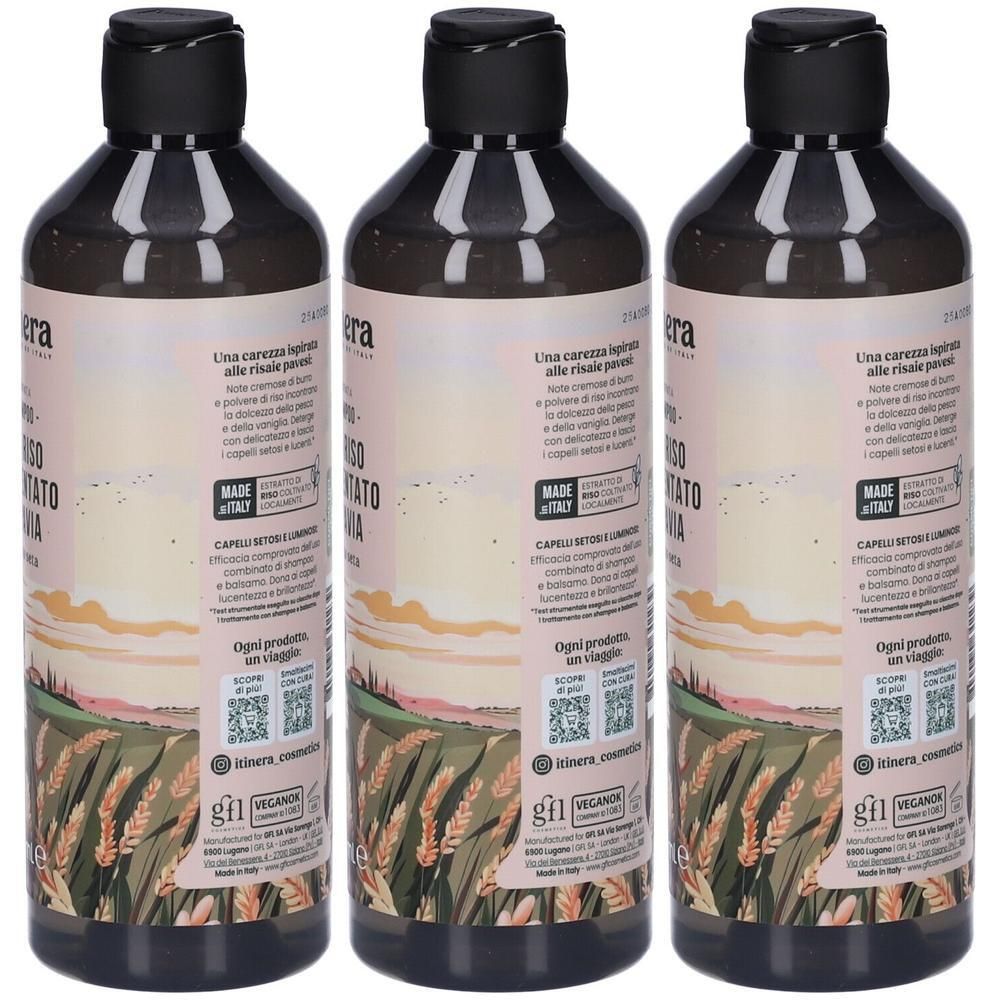 Itinera Shampoo con Riso Fermentato di Pavia Effetto Seta