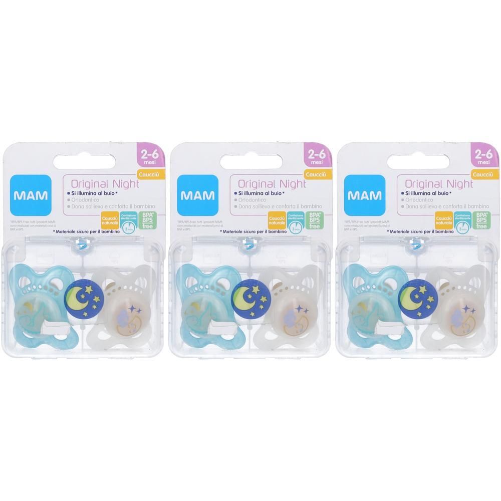MAM Original Night Succhietto 2-6 Mesi Caucciu 2 pezzi