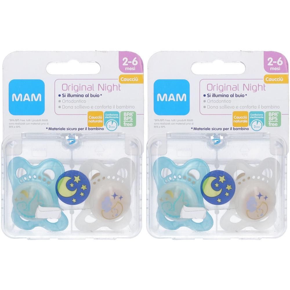 MAM Original Night Succhietto 2-6 Mesi Caucciu 2 pezzi
