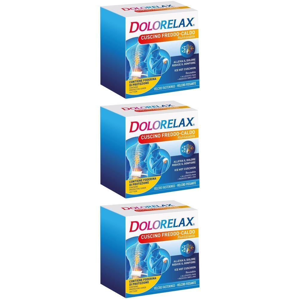 Dolorelax Ice Hot Cuscino Riutilizzabile Con Velcro Fissante 11X26 Cm