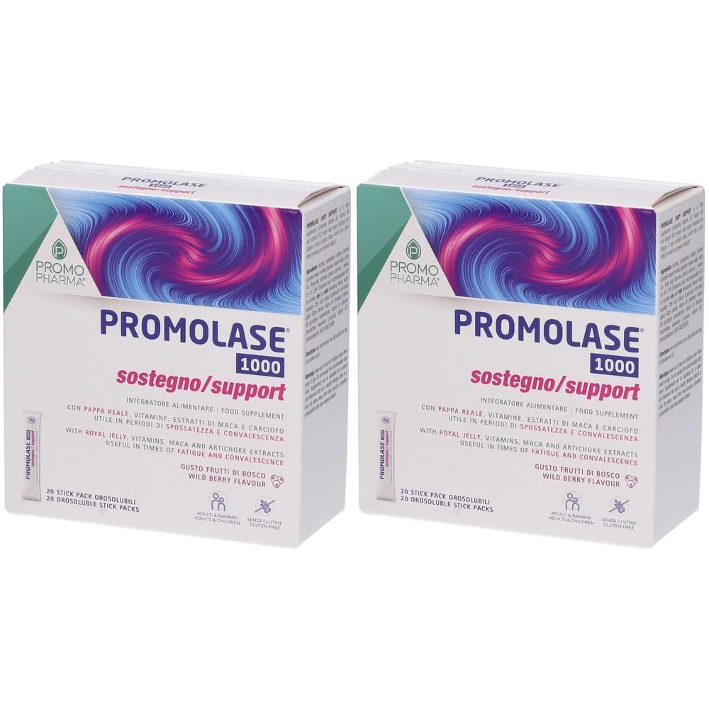 PromoPharma Promolase 1000 Sostegno Stick Orali Gusto Frutti di Bosco