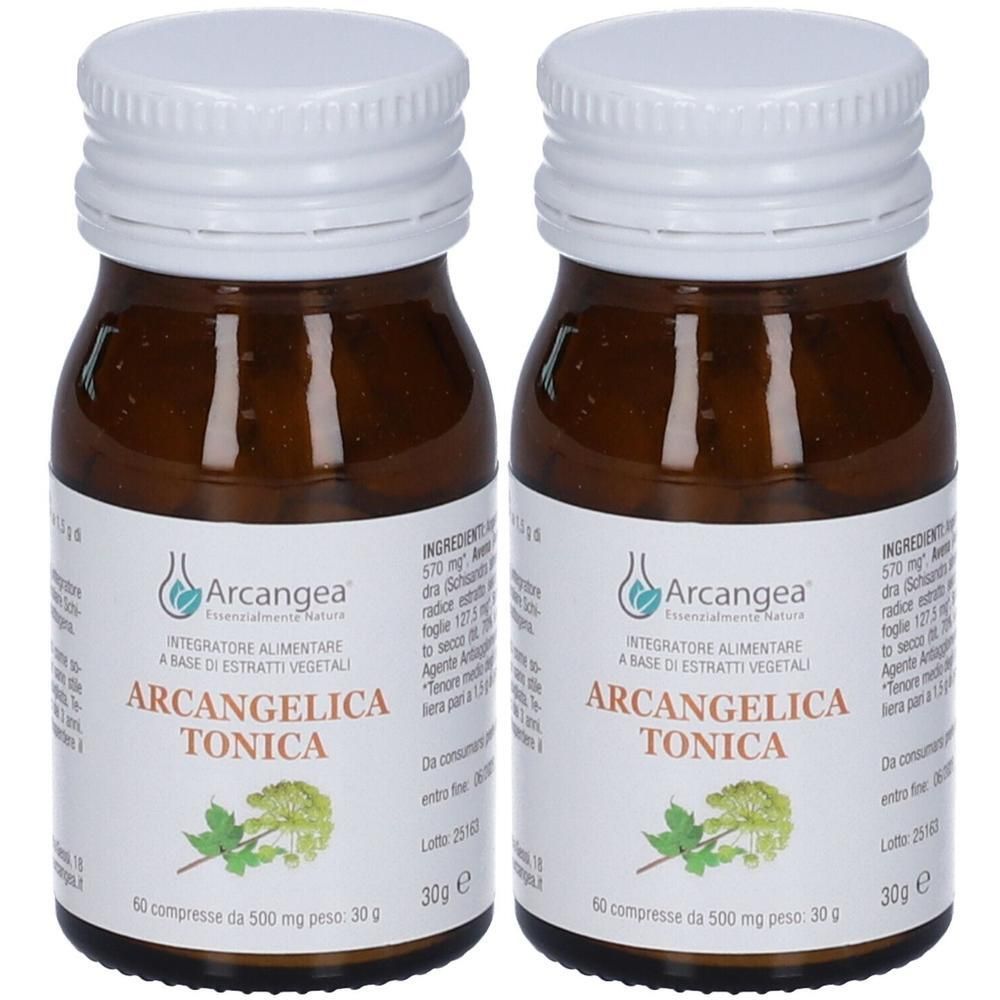 Due flaconi di Arcangelica Tonica, integratore alimentare, 60 compresse per flacone.
