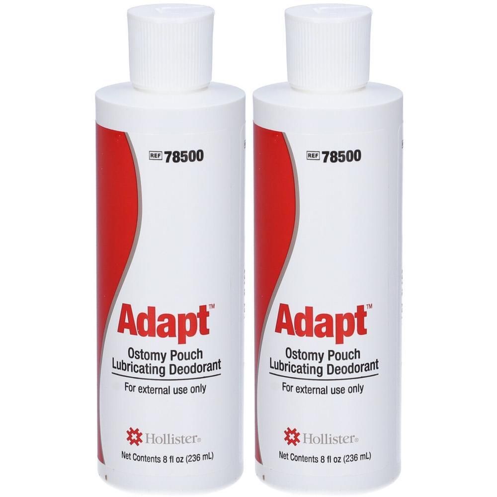 Due flaconi di deodorante lubrificante per sacca per stomia Adapt, 236 ml.