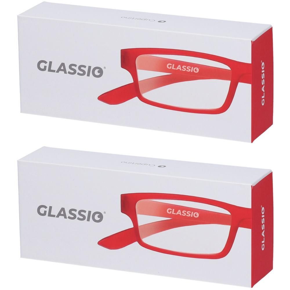 Occhiali da Lettura Glassio Cupertino Colore Rosso Gradazione +1,0