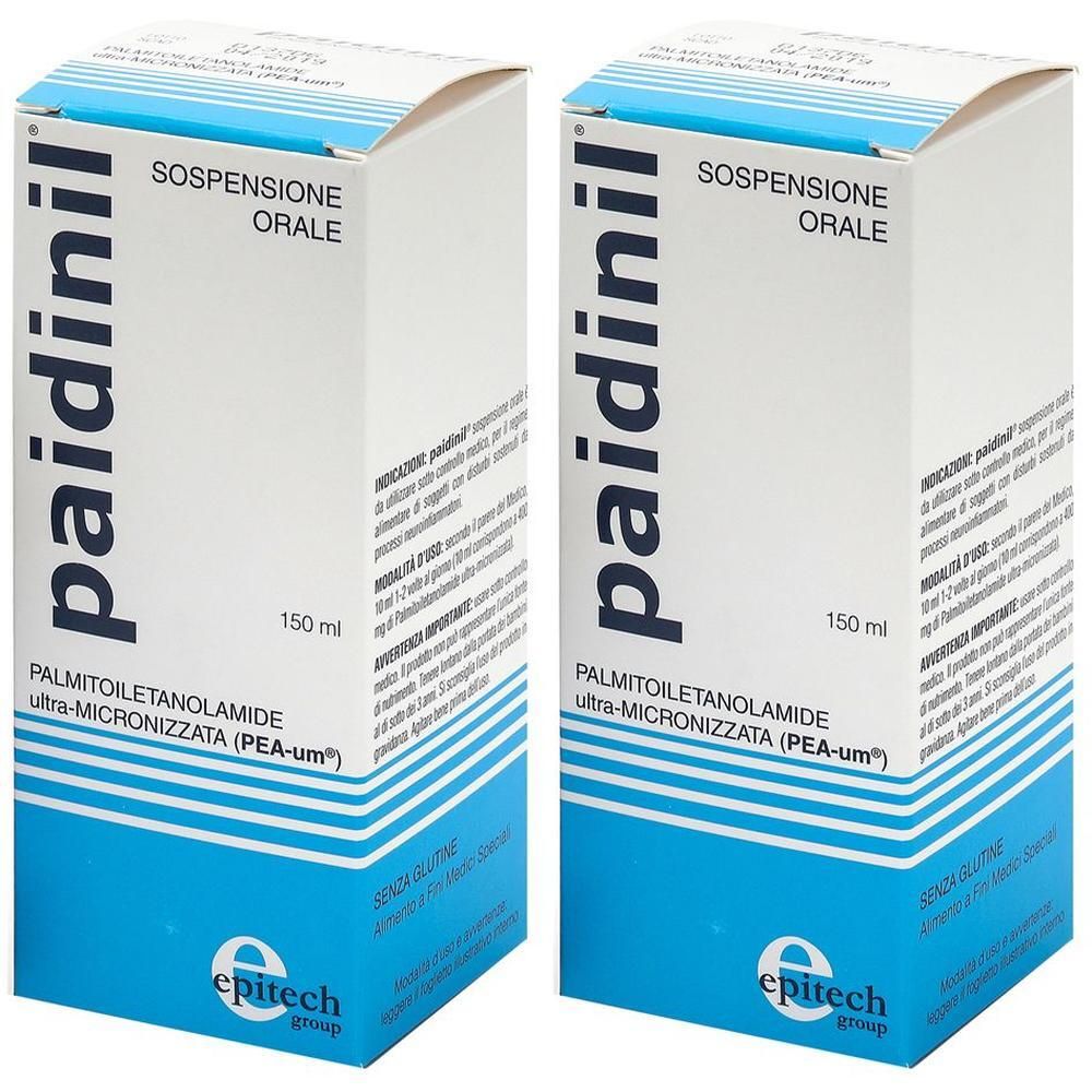 Due scatole di Paidinil 150 ml sospensione orale, Palmitoylethanolamide ultra-micronizzata.