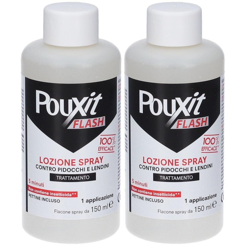 Due flaconi di Pouxit Flash Lozione Spray, 150 ml.