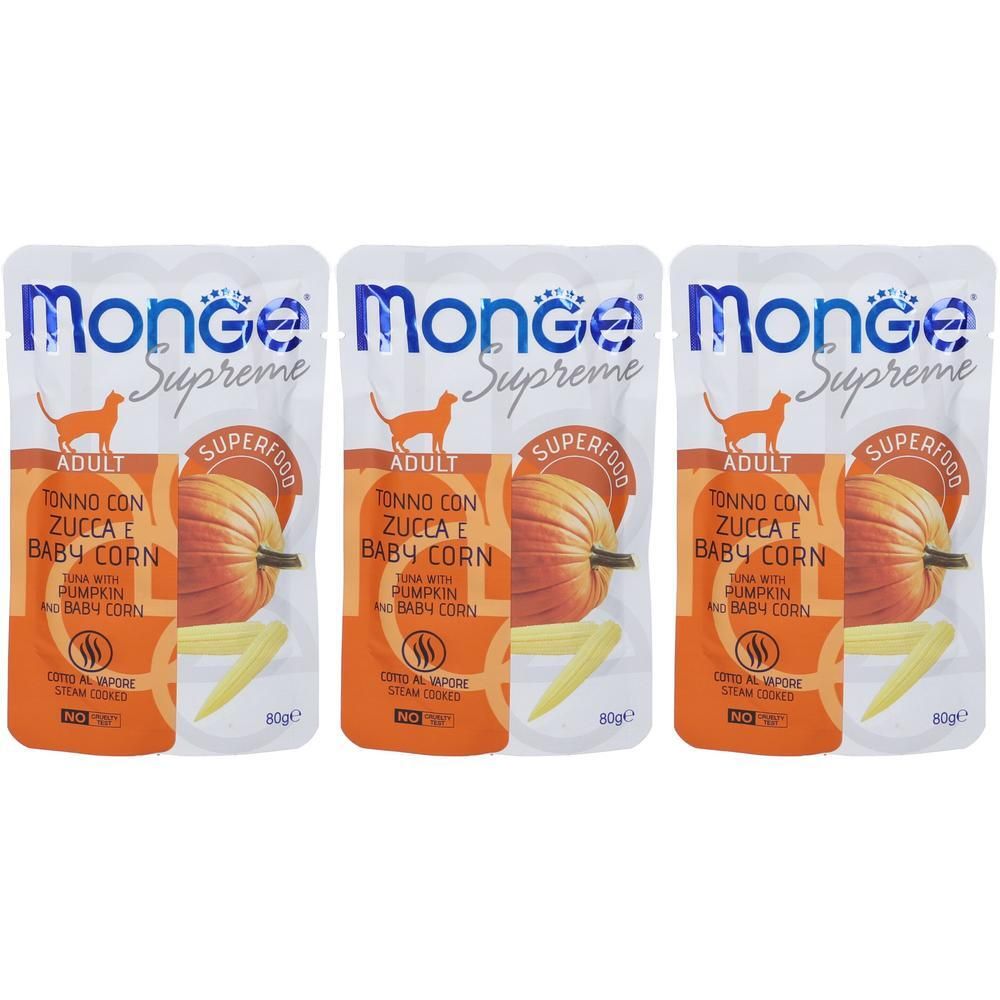 Monge Supreme Adult Tonno Con Zucca e Baby Corn Gatti Adulti