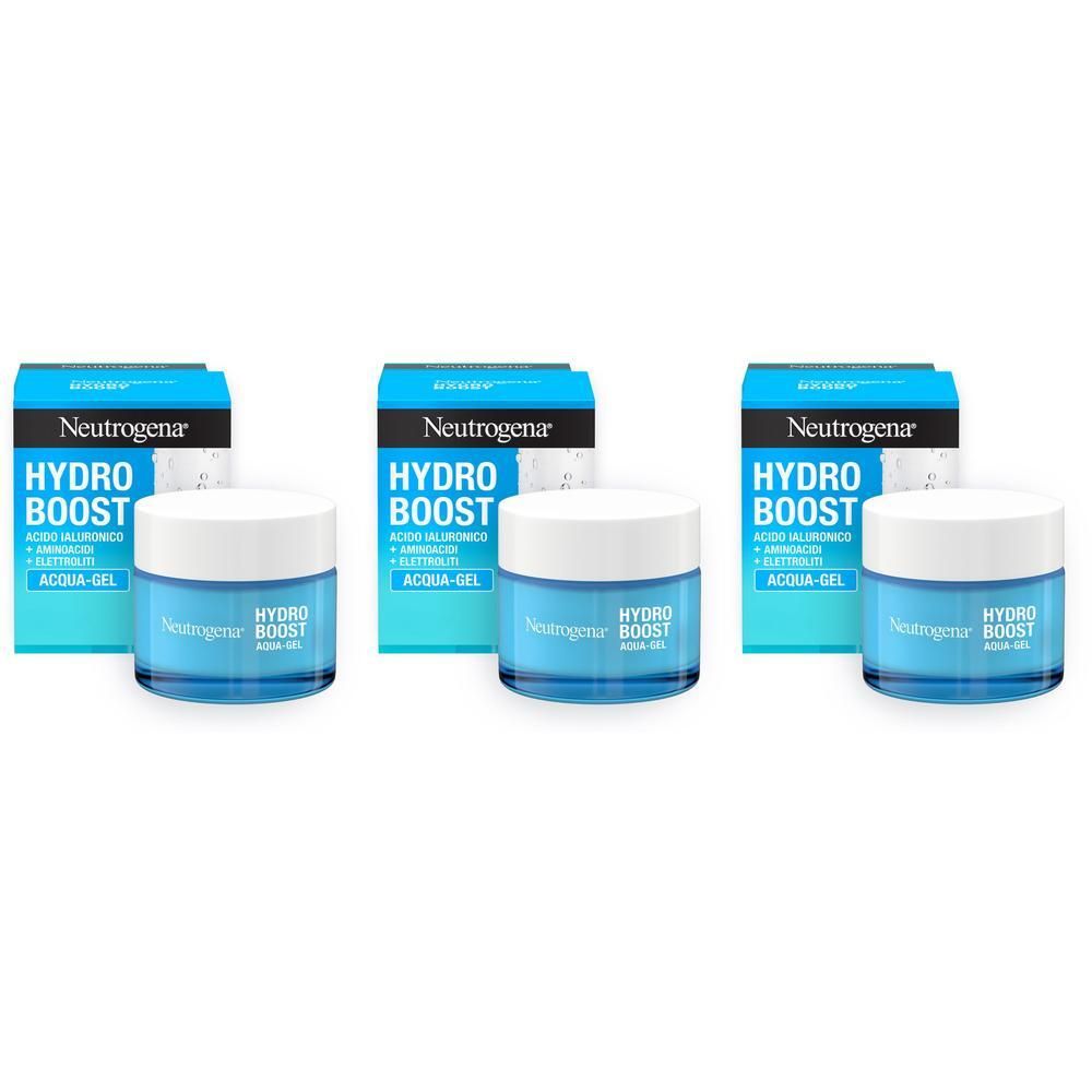 Neutrogena Hydro Boost Acqua Gel, Crema idratante viso in gel leggero a base acqua, Crema viso Acido Ialuronico per un'idratazione intensa, Ideale per pelle mista e sensibile, 50 ml