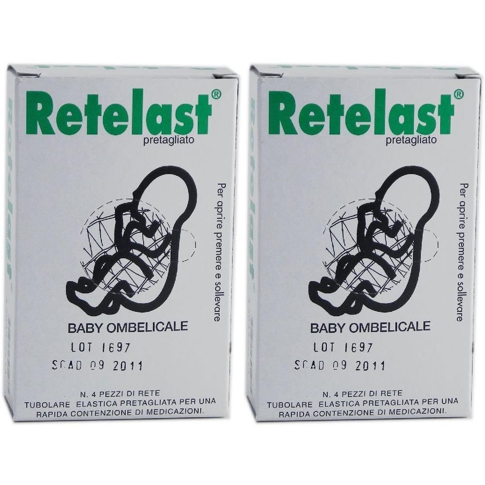 Rete Tubolare Retelast Elastica Pretagliata Bianca Baby Ombelicale 4 Pezzi