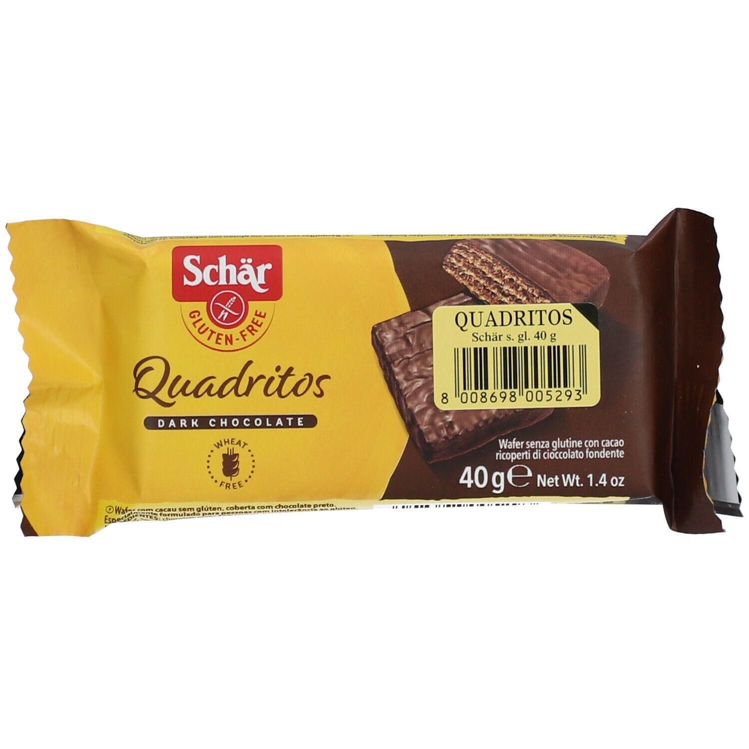 Schär Quadritos Dark Chocolate, cialde senza glutine.
