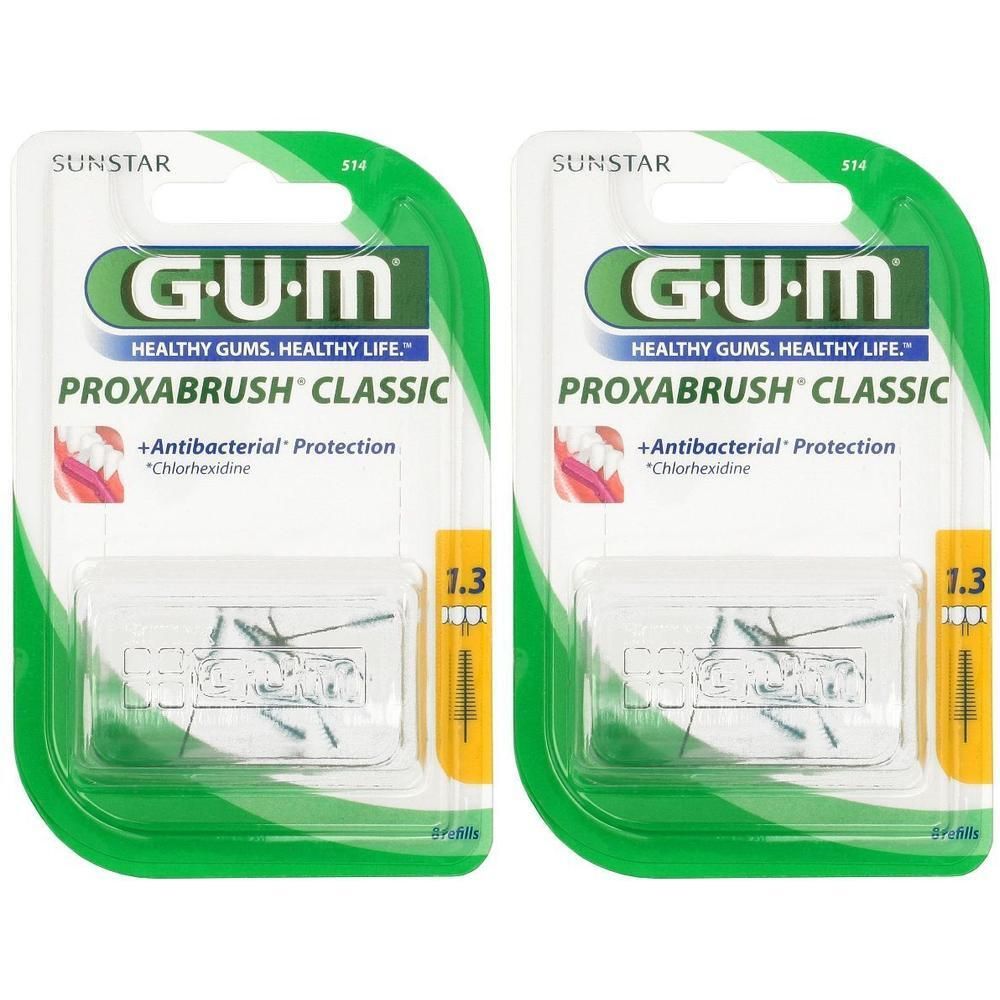 Due confezioni di GUM PROXABRUSH CLASSIC, spazzolini interdentali, misura 1.3.