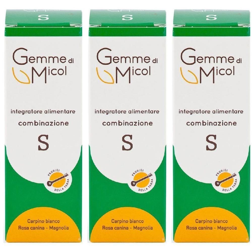 Tre confezioni di Gemme di Micol, integratore alimentare, combinazione S.