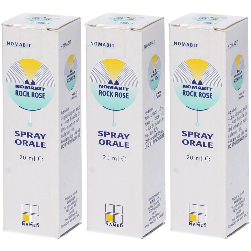 Tre confezioni di Nomabit Rock Rose Spray Orale, 20 ml.