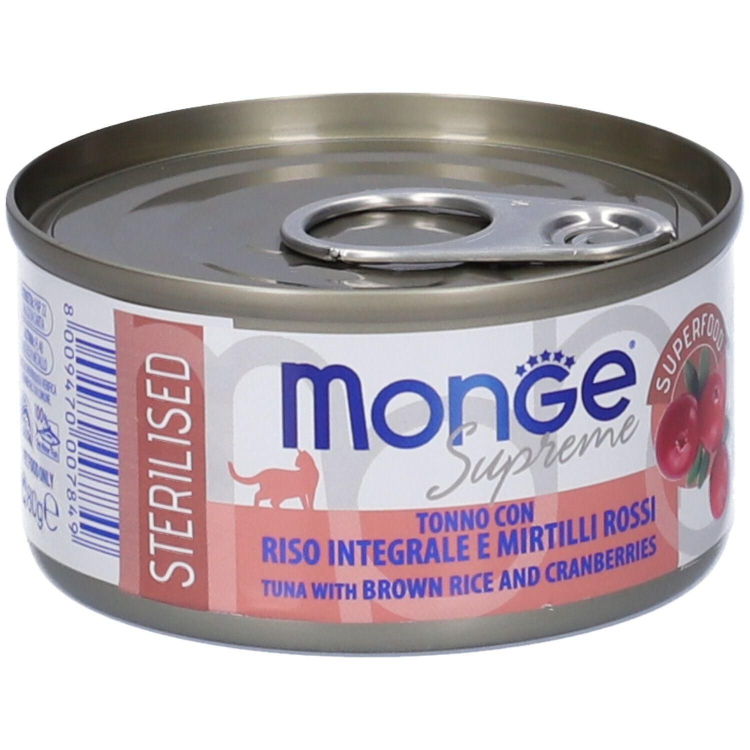 Monge Supreme Sterilised Tonno Con Riso Integrale Mirtilli Rossi Gatti Sterilizzati