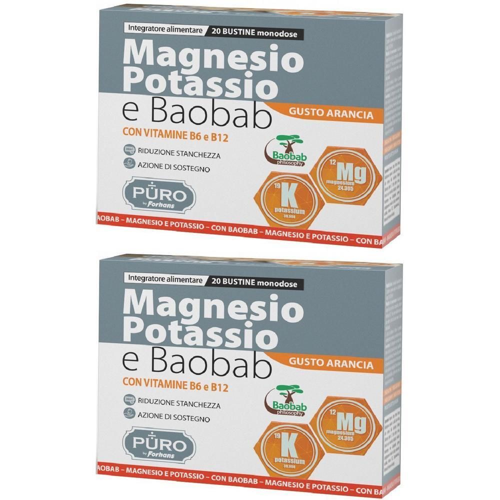 Puro Magnesio Potassio E Baobab 20 Bustine 4 G