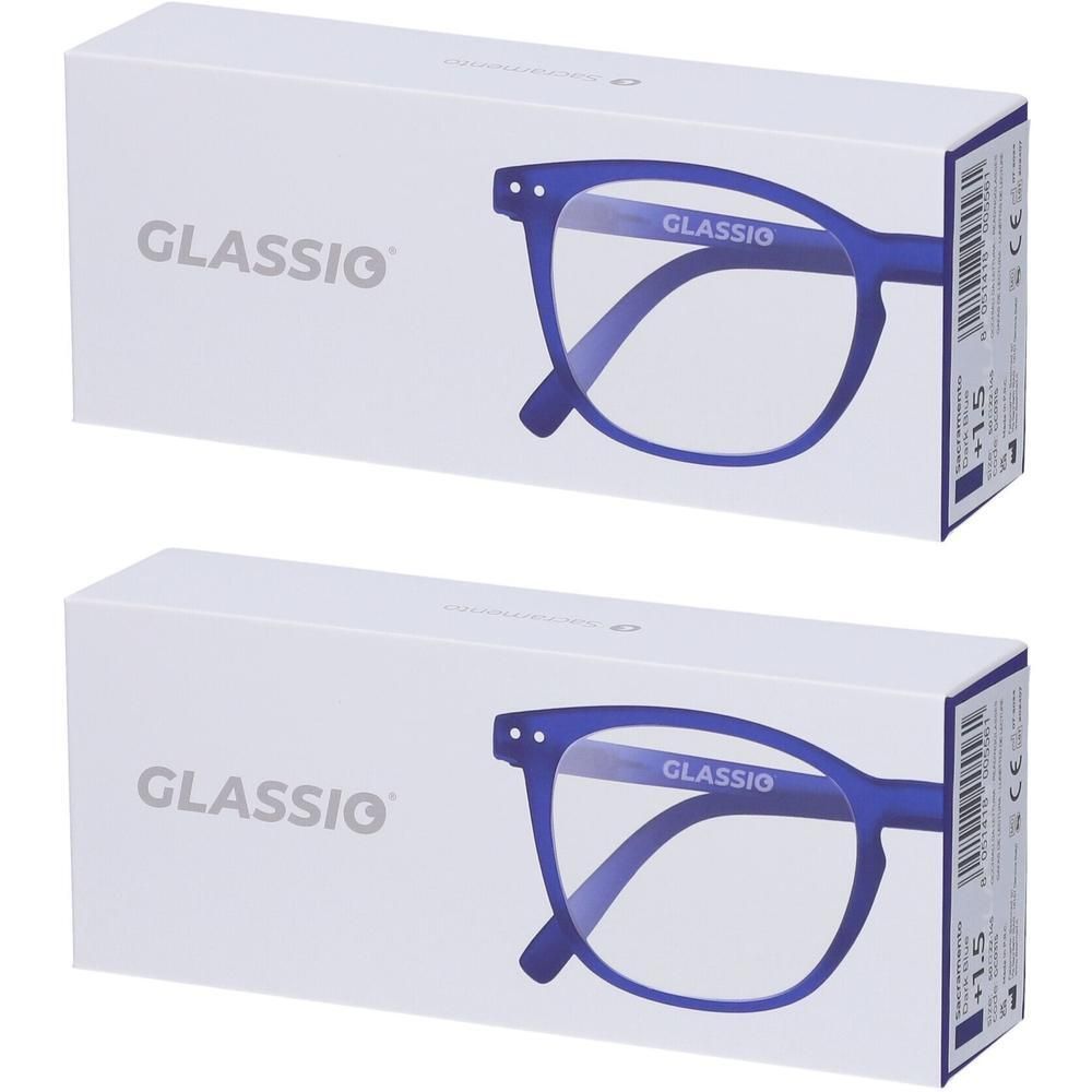 Occhiali da Lettura Glassio Sacramento Colore Blu Scuro Gradazione +1,5