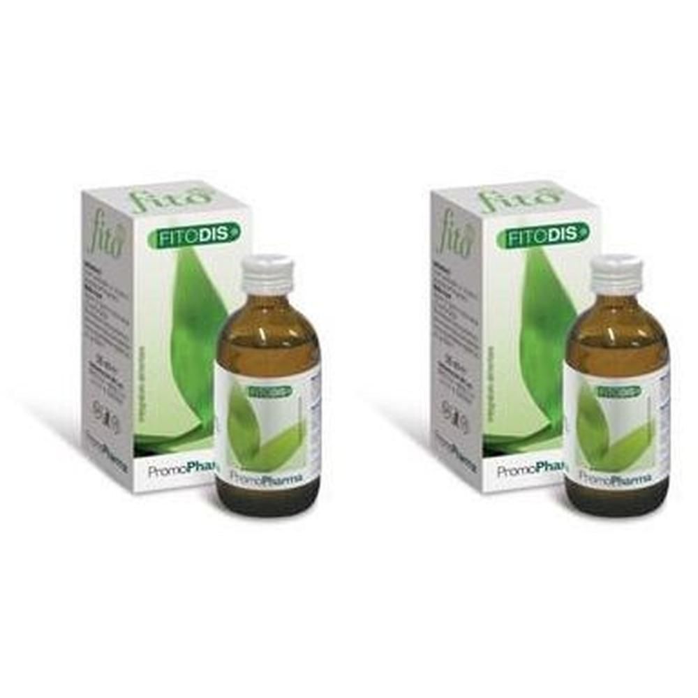 Due flaconi di gocce con scatole, ognuno con foglie verdi.