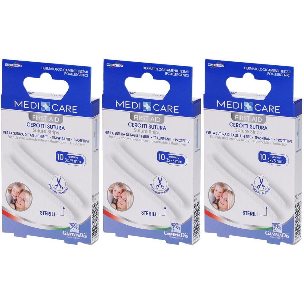 Medicare First Aid Cerotto Sutura 3x75 mm 10 Pezzi