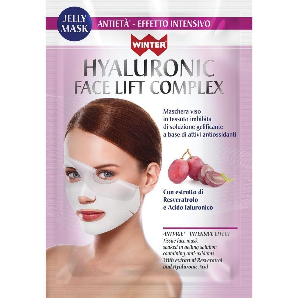 Maschera Jelly all'acido ialuronico per un effetto anti-età intensivo. Contiene estratto d'uva.