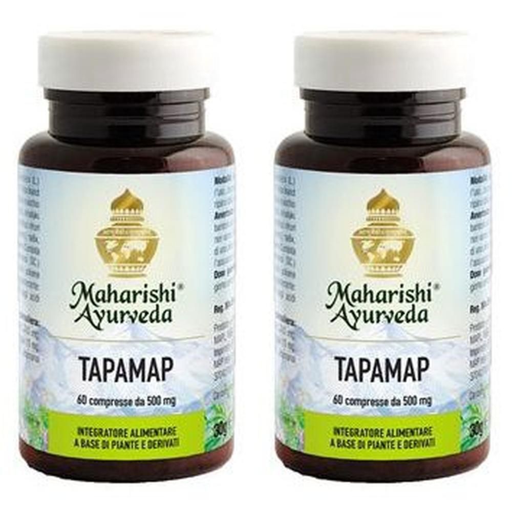 Due flaconi di Tapamap, 60 compresse da 500 mg, Maharishi Ayurveda.