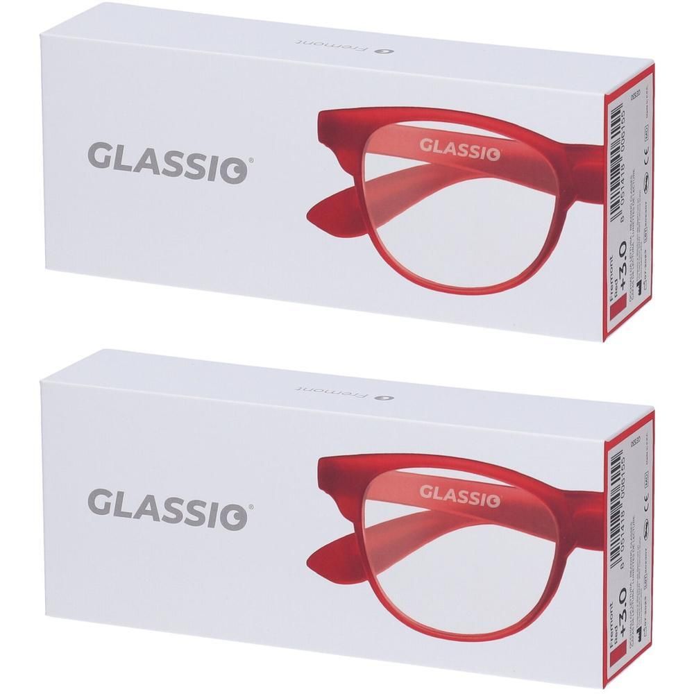 Occhiali da Lettura Glassio Fremont Colore Rosso Gradazione +3,0