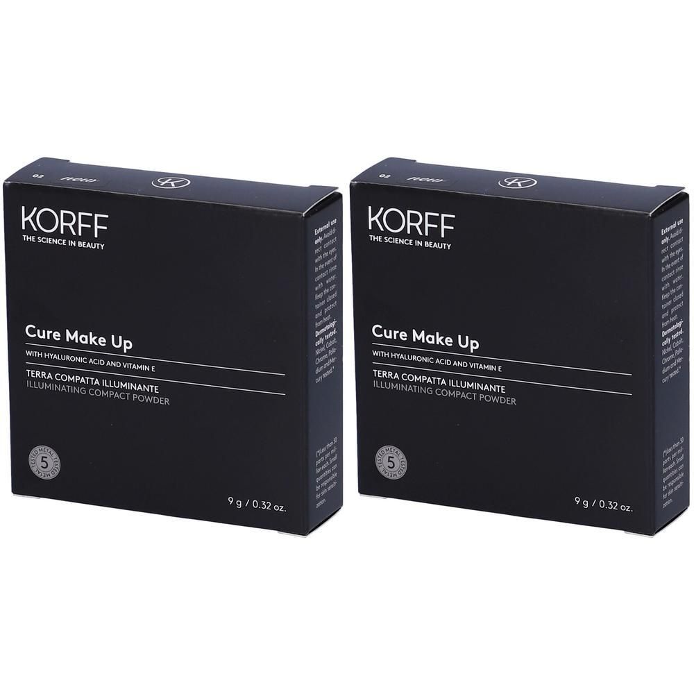 Due confezioni di cipria compatta illuminante KORFF Cure Make Up, 9g/0.32 oz.