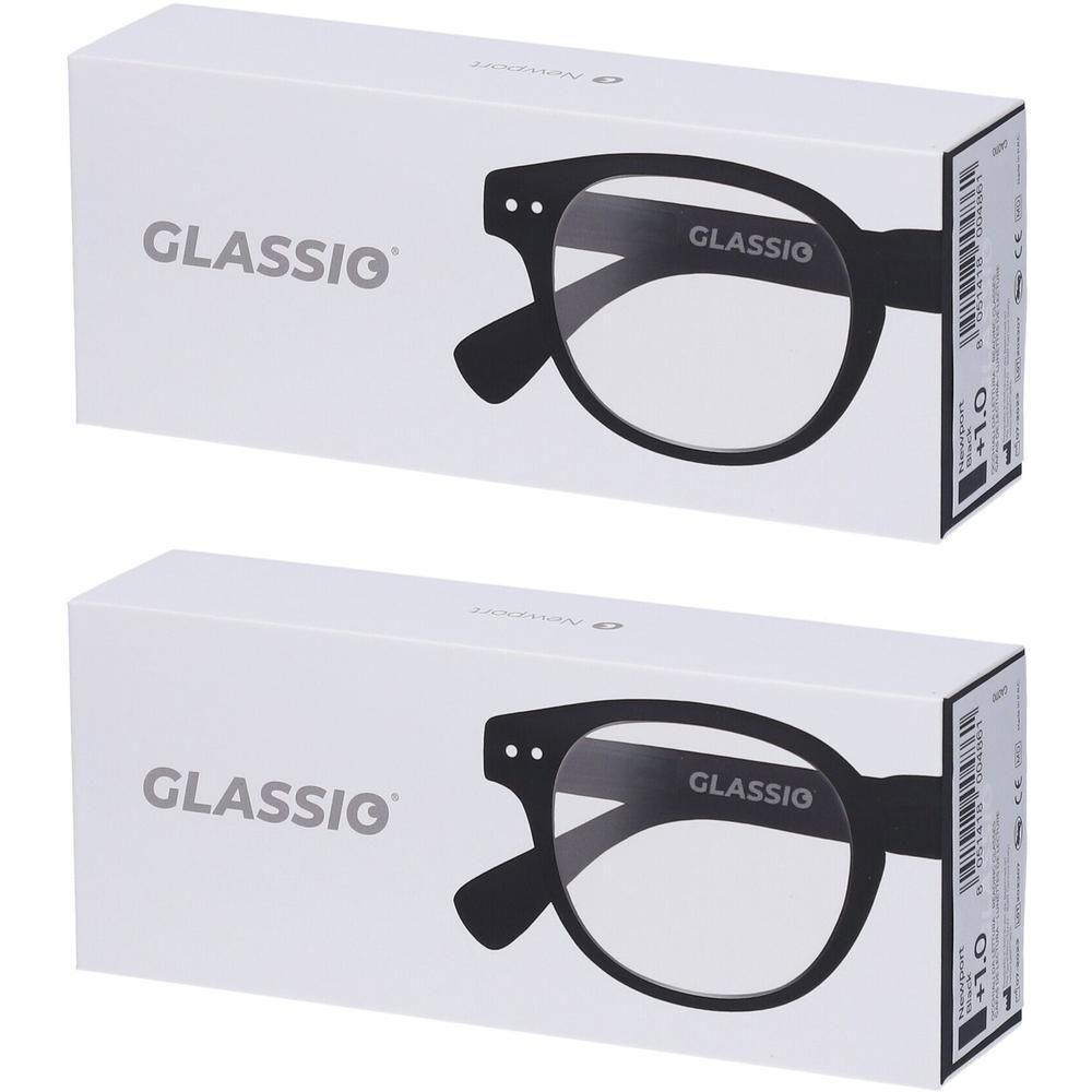 Occhiali da Lettura Glassio Newport Colore Nero Gradazione +1,0
