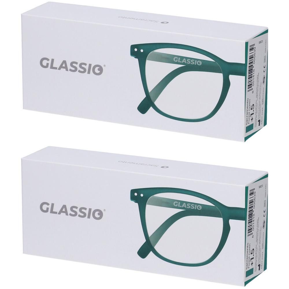 Occhiali da Lettura Glassio Sacramento Colore Verde Foresta Gradazione +1,5
